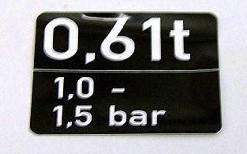 Kraka Abziehbild 0,61t - 1,0 -1,5 bar